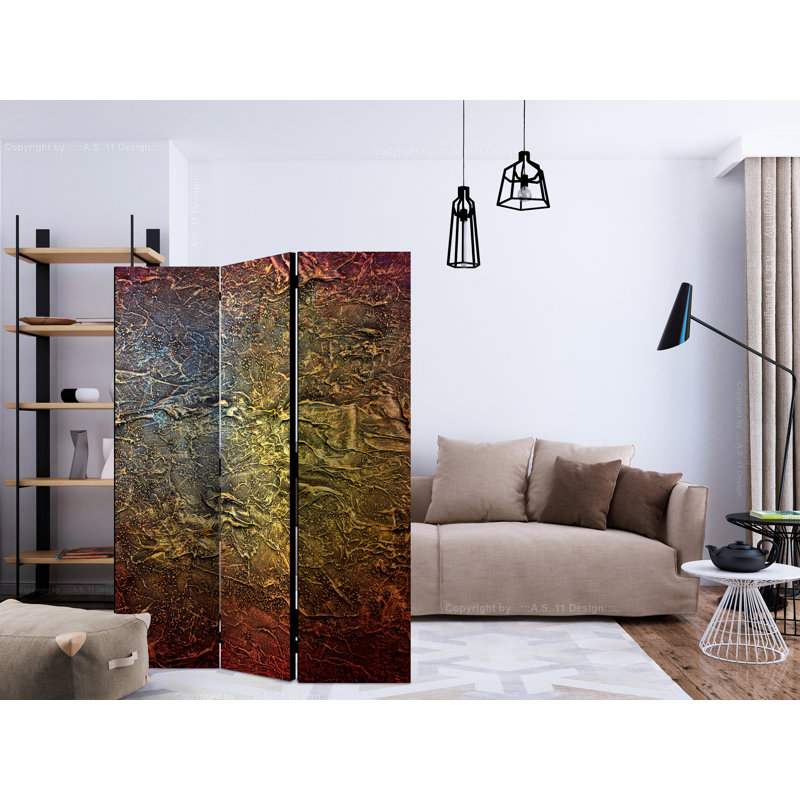 Haani 135cm W x 172cm H 3 - Panel Solid Wood Folding Room Divider