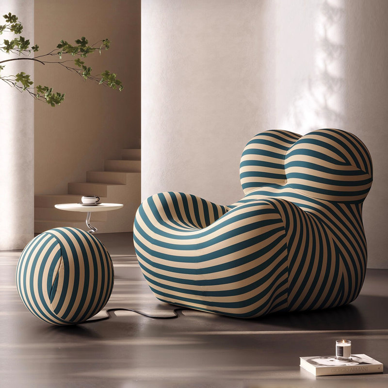 Fauteuil d'appoint en forme de nuage avec repose-pieds - aucun assemblage requis, revêtement Aireal pour la vie moderne