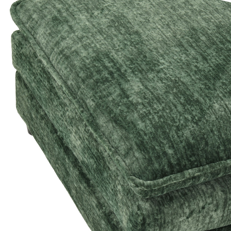  4-Piece 106''W Velvet Upholstered Reversible L-Shape Sectional Sofa, Modular Sleeper Couch With Ottoman, Green Velvet