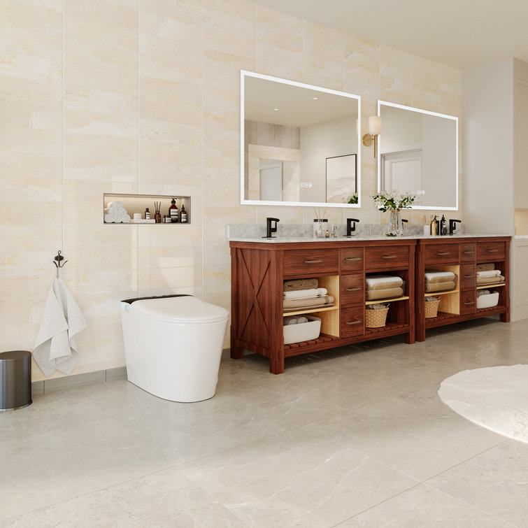 Smart Toilet With Voice Control, Bubble Shield, Heated Bidet Seat, AUTO Open&Close, Warm Wash/Dryer