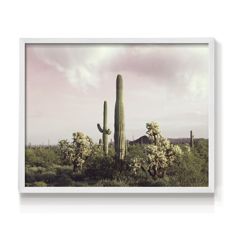 Orgue à tuyaux, cactus national, impression encadrée, H 16 po x l 20 po, Blanc