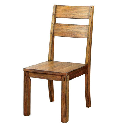 2 pièces, chaises en bois massif de chêne foncé rustique, salle à manger, siège à dossier à dossier de 2 pièces