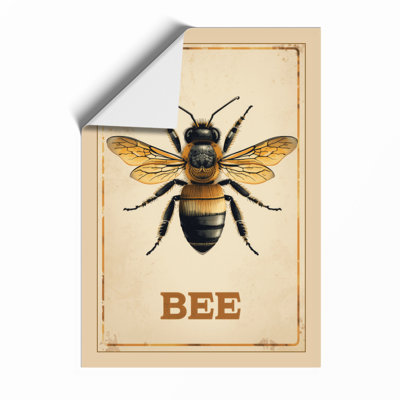 Golden Bee Study Botanical - Print