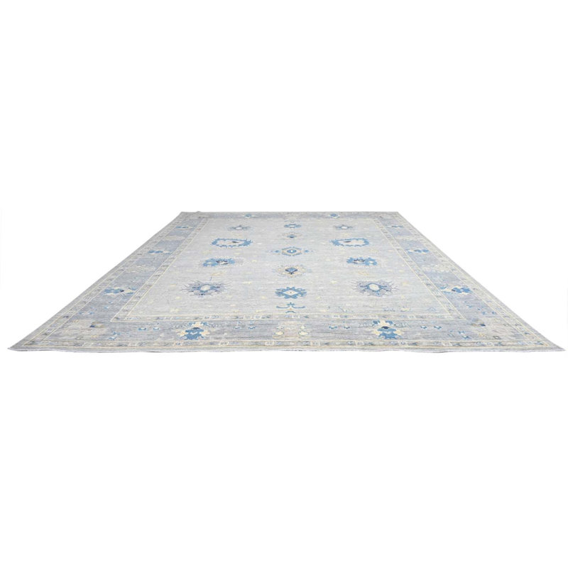 Oushak Collection, Transitional One-of-a-Kind Rectangle 12'4" X 14'8" Hand Knotted Area Rug