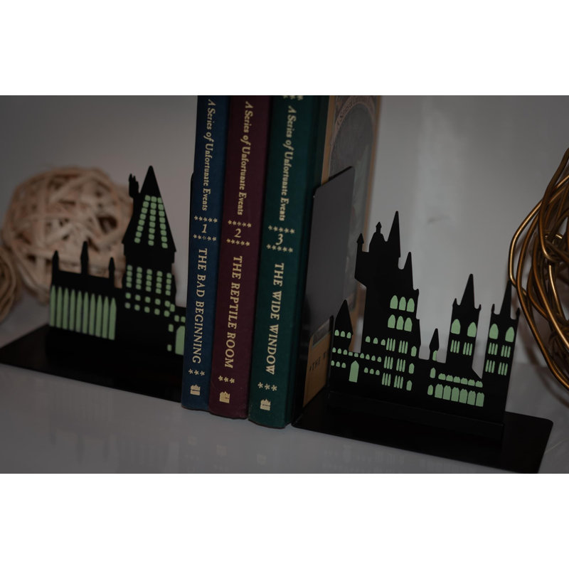 Harry Potter Hogwarts Castle Black Metal Glow-in-the-Dark Bookends
