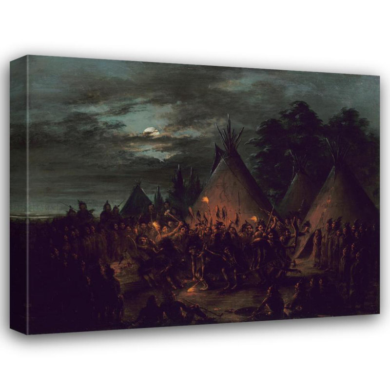 "Danse du cuir chevelu, Sioux" par George Catlin - Toile tendue avec châssis, H 48 po x l 33 po