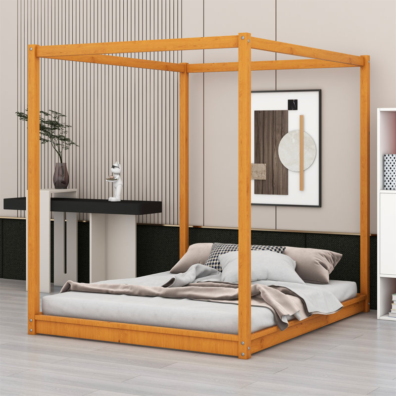 Canopy Platform Bed With Support Legs