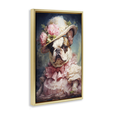 Elegant Lady French Bulldog Floating Frame, design by Wumples