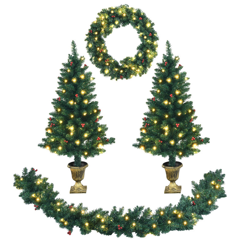 Arbre de Noël vert 4 "avec 200 lumières DEL H 4"