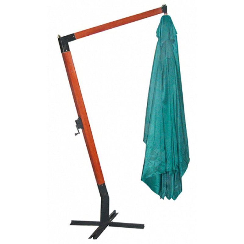 Parasol en porte-à-faux avec système Pully, Vert
