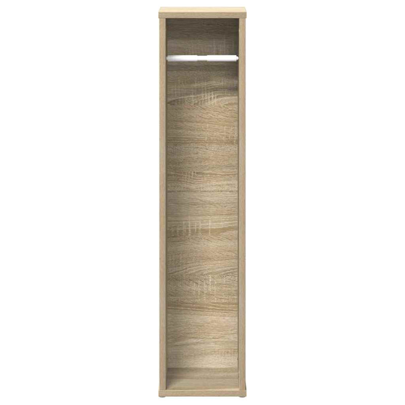Bathroom Cabinet With Roll Holder 20.5X20x90 Cm, Brown