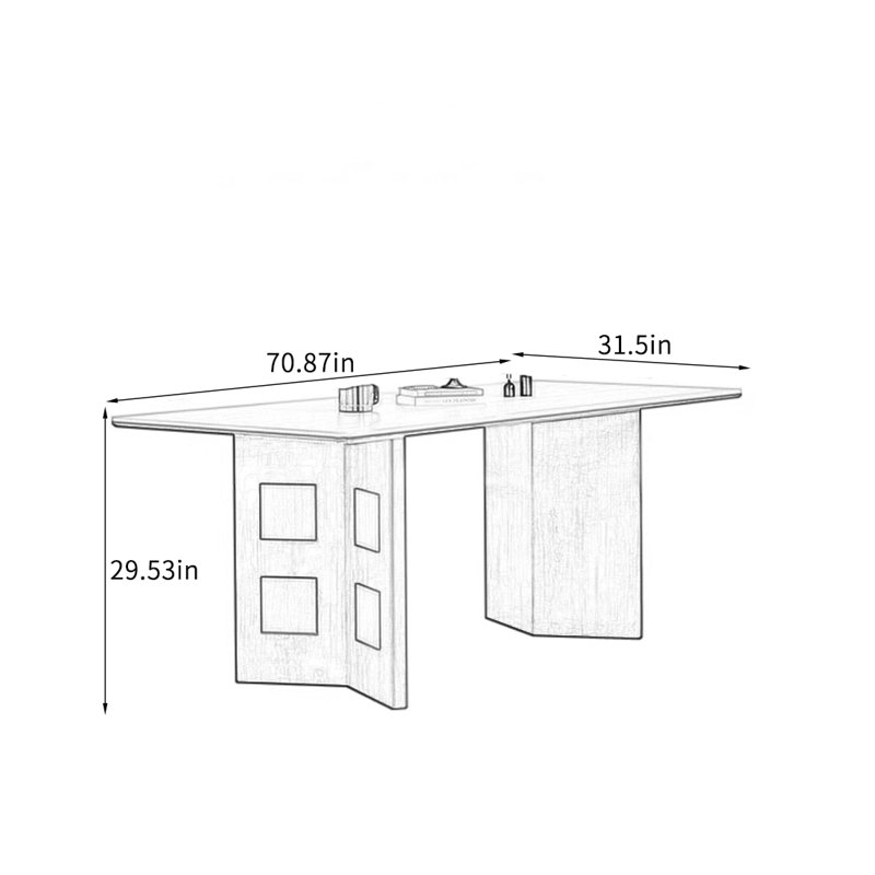Dining Table with Multiple Excellent Features., 29.53"H x 70.87"L x 31.5"W