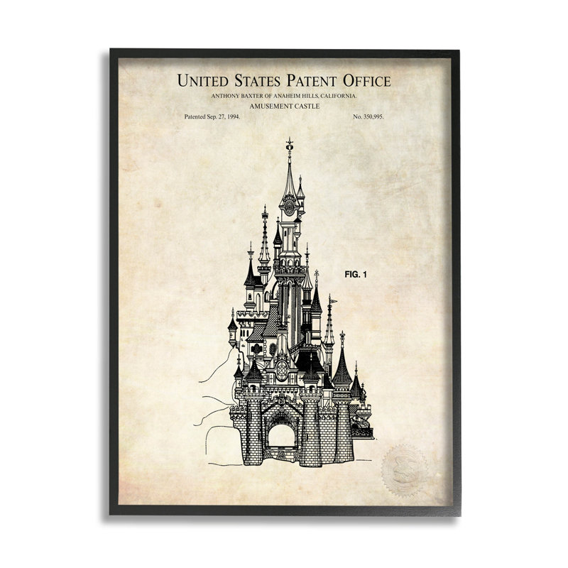 «Fantasy Castle Vintage», estampe numérique encadrée par Karl Hronek, H 14 po x l 11 po x P 1,5 po