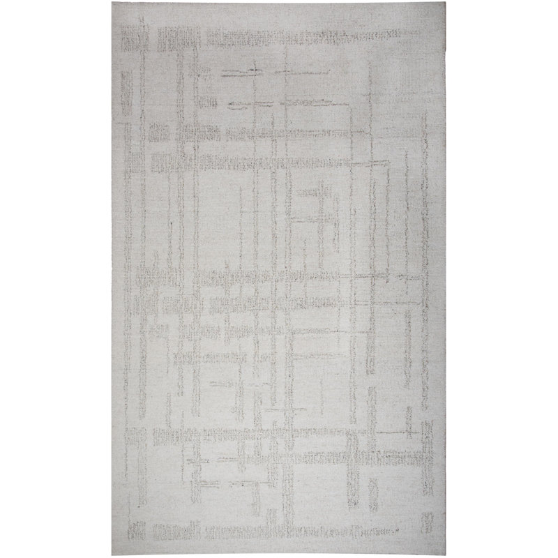 Tapis 100% laine touffeté à la main, Rectangle 7 pi 9 po x 9 pi 9 po