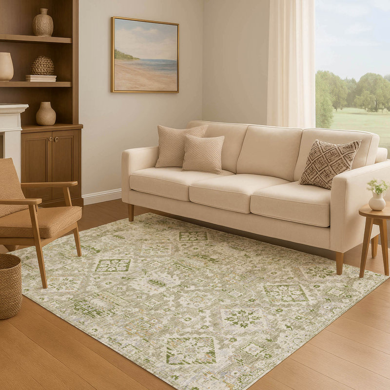 Premium Machine Washable Ariel Global Rug, Rectangle 8' x 10'
