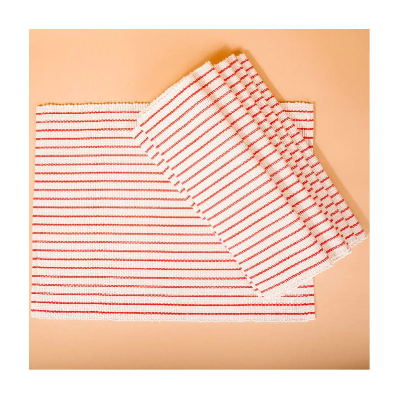Rangi Placemats - set of 4, Red