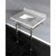 Dessus de meuble-lavabo en marbre Carrara de 30 po avec pieds en laiton Kingston Templeton (8 po, 3 trous)-30370042