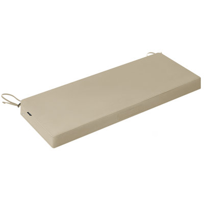 Outdooor Patio Chair Cushion 48"×18", High Density Foam Seat Cushion with Removable Waterproof Cover & Tie Straps, Beige,1 Pack