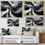 «Black White Whirling Joy» - art mural abstrait en spirale-1144490512-1144490513