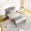 Lit plateforme en tissu d'ameublement-528145226