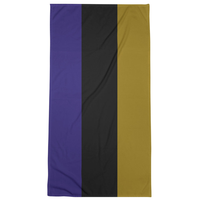 Beach Towel, Black/Purple/Gold