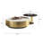 Ninah Fully Assembled, Modern Light Luxury Round Nesting Coffee Table With 1 Drawer, Gold Base&Glass Rock Panels For Living Room Decor