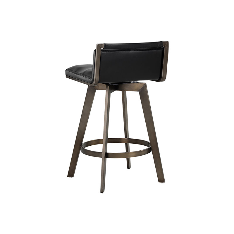 Arizona Swivel Bar & Counter Stool, Counter Stool (26" Seat Height), Black, Antique Brass