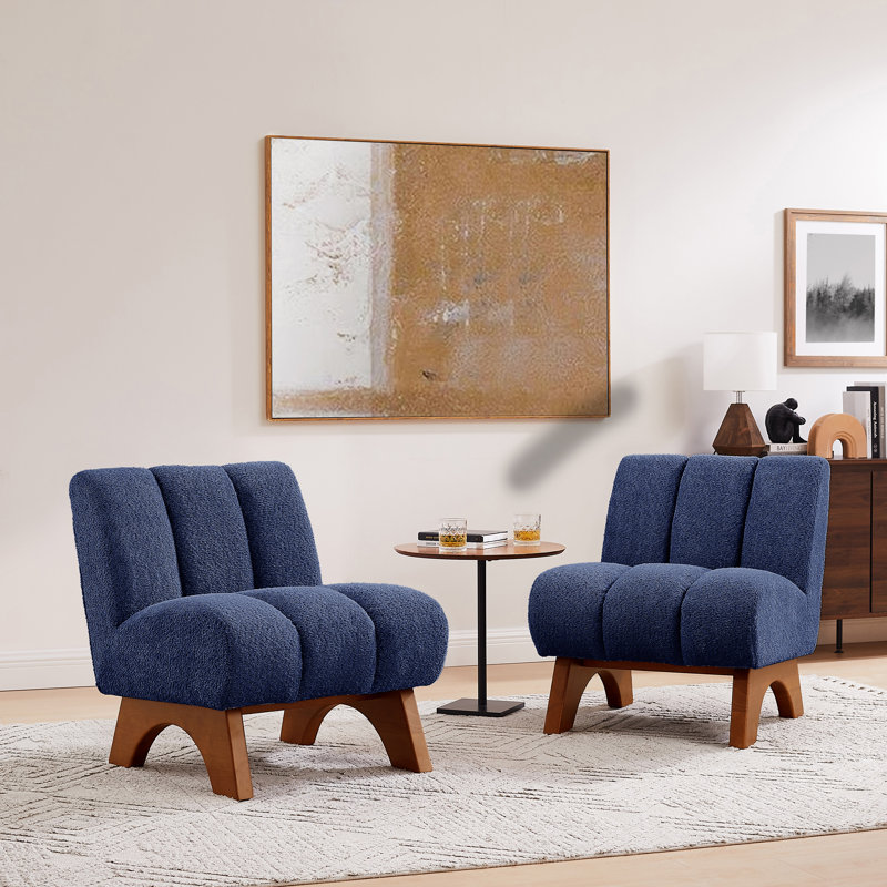 Brinlei 64cm Wide Tufted Lounge Chair, Blue