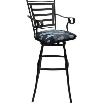 Outdoor Indoor Extra Tall Stool 34" Seat With Arms by Lark Manor