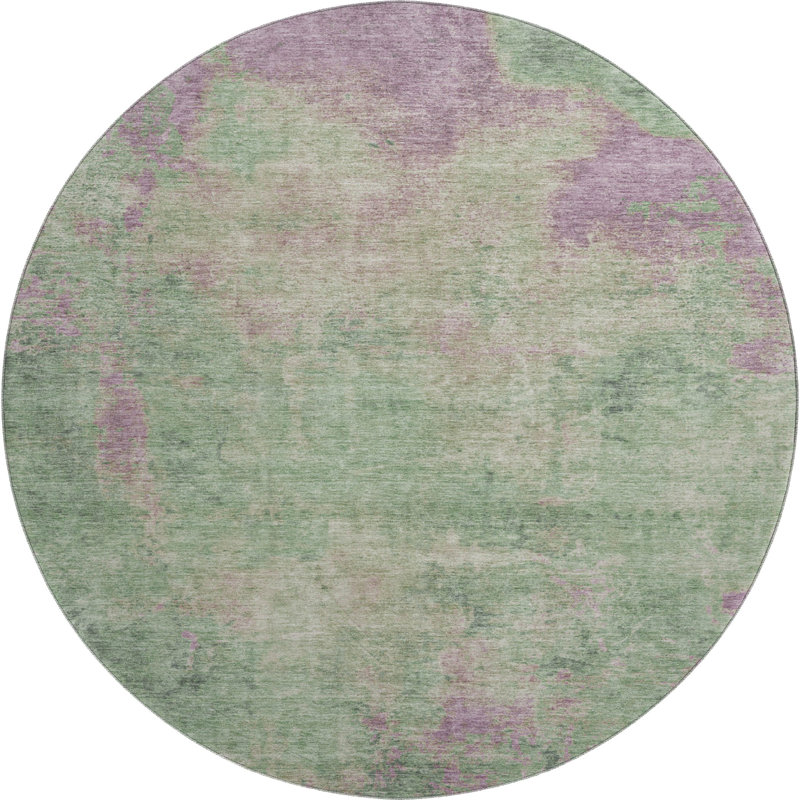 Premium Machine Washable Varroville AMF1710 Abstract Rug, Round 8'