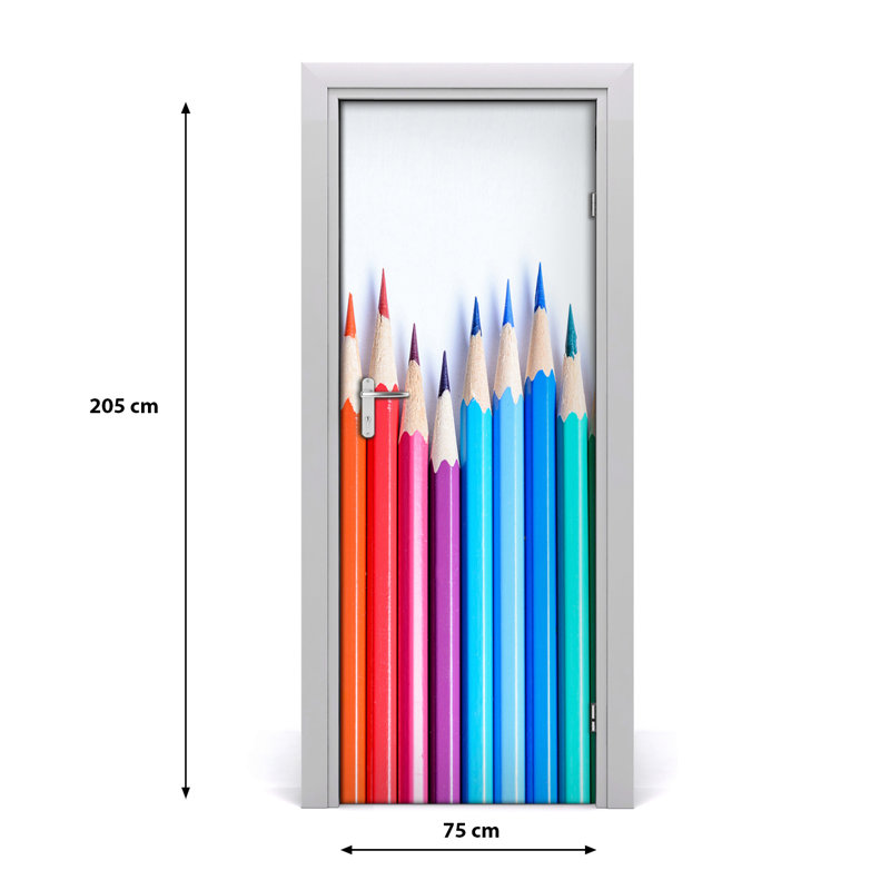 Crayons Door Decal, 205cm H x 95cm W