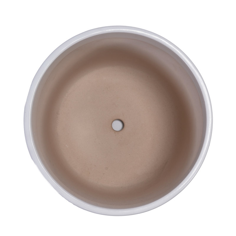 Jardinière en céramique antique blanc antique avec 3 jardinières polyvalentes pour la terrasse, le jardin et le salon, White