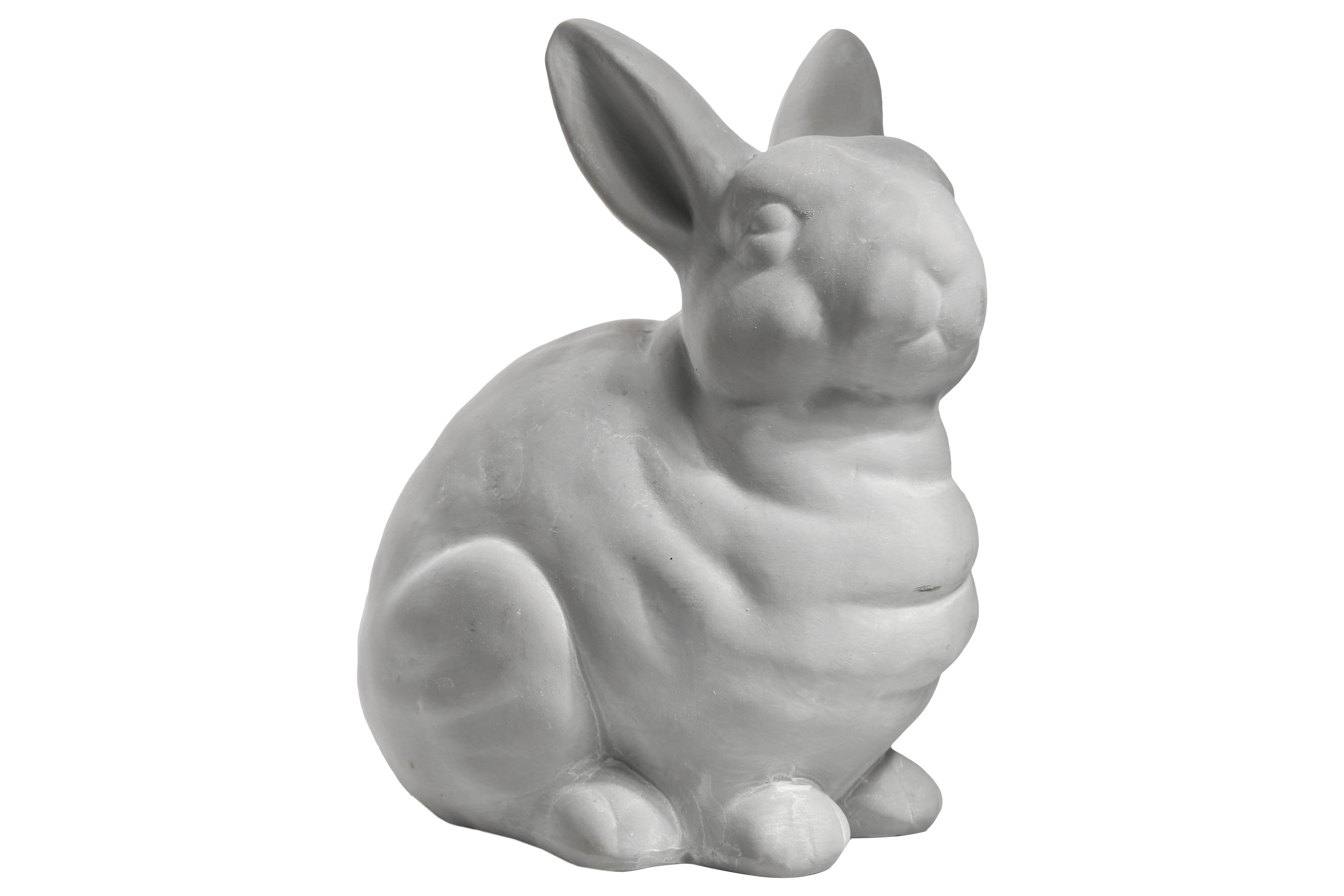 August Grove® Terracotta Kneeling Rabbit Figurine LG Washed Finish Grey ...