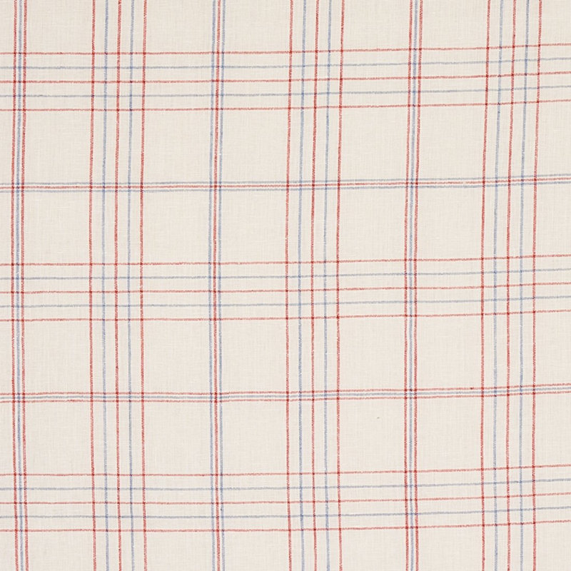 Tissu en lin à carreaux Nils, Rouge