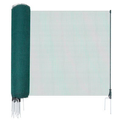 Clôture temporaire avec poteaux, clôture en filet de plastique de 3,9 x 98,4 pi, filet de sécurité pour jardin avec piquets doubles et cordes pour haies, clôture temporaire pour chiens, poulets, plantes, cours extérieures