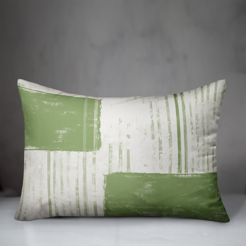  Coussin intérieur / extérieur géométrique, Vert