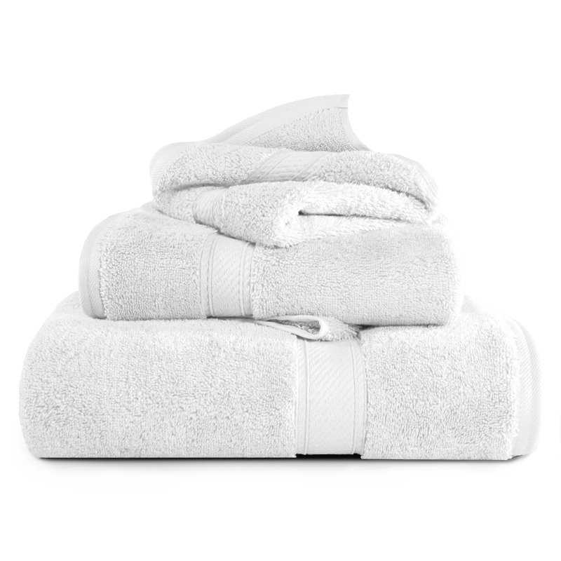 Scotia Egyptian Cotton Bath Towel Set, White, 3Pc Towel Set  (1Bath, 1Hand, 1Face)