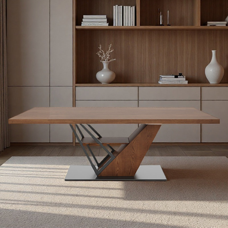 Solid wood desk for home use, rectangular shape, 29.53" H x 62.99" W x 31.5" D