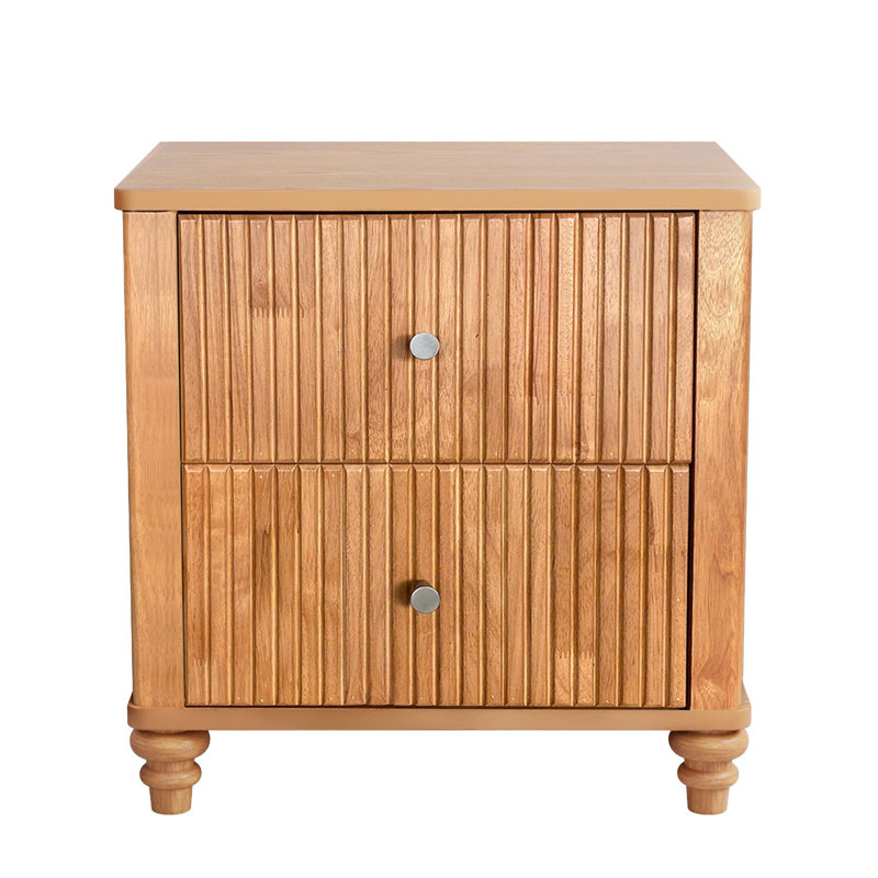 Tevrat 21.65" 3 Drawers Nightstand, Natural, Individual
