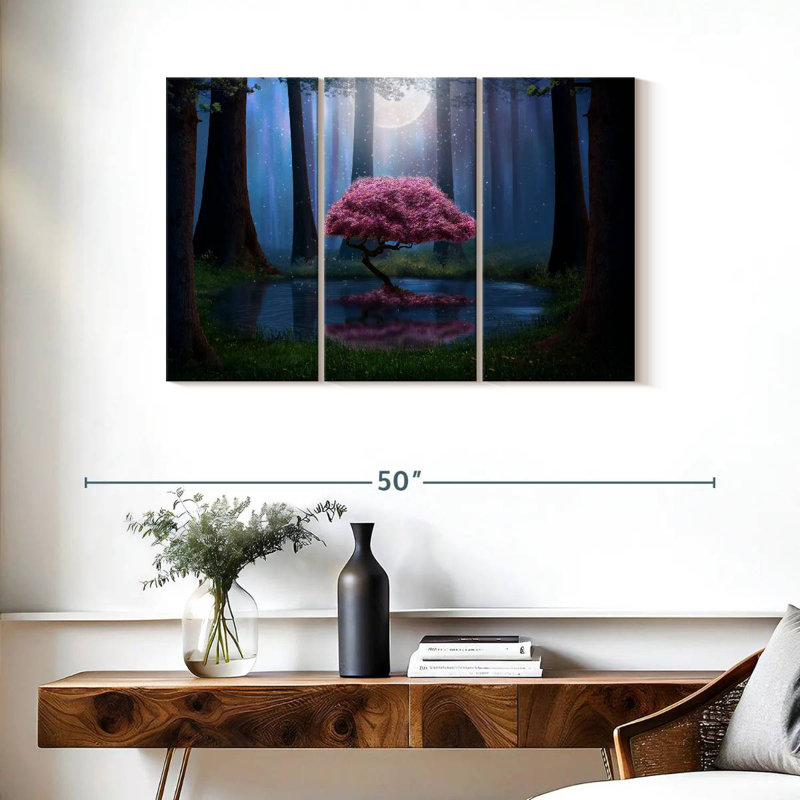 Kelan Enchanted Pink Tree, 24" H x 38" W
