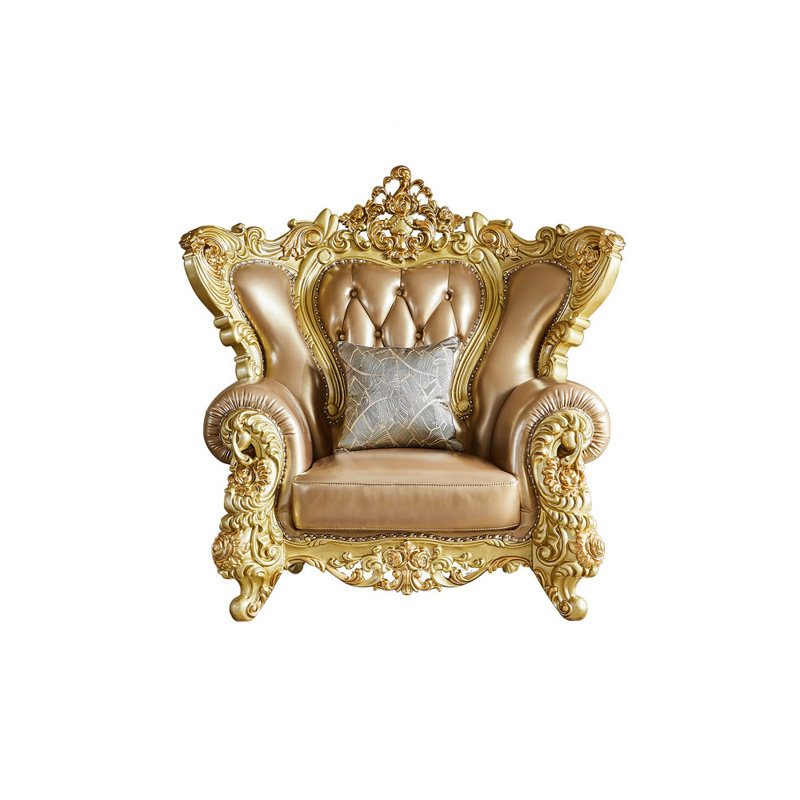 Chaise de salon de style européen sculptée.