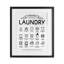 «Laundry Laundry Symbols» avec bannière encadrée sous verre, design avec lettres et doublure-117088462-117088461
