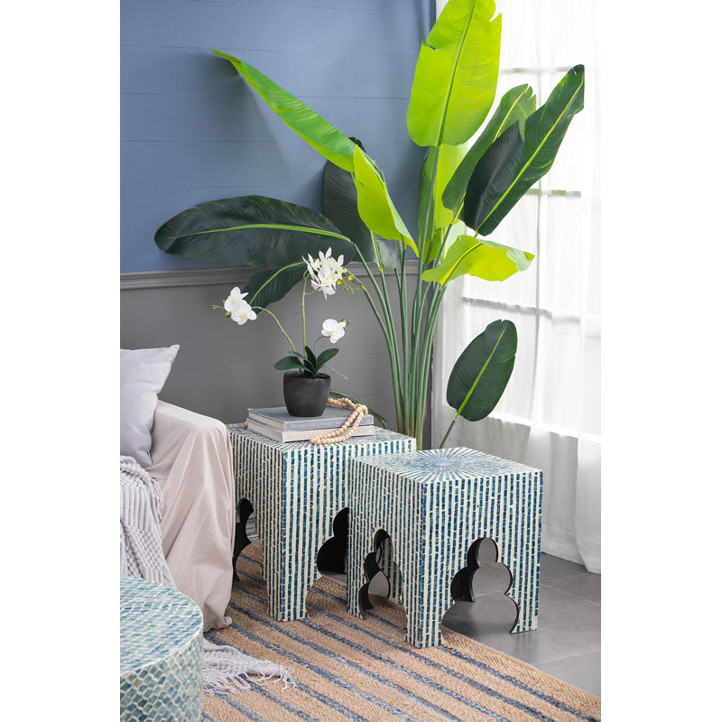 Ensemble de deux tabourets Dorcy Capiz, Bleu
