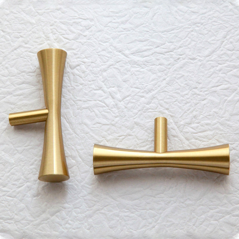 Ravenna 3.2" Length Bar Knob Multipack, Brushed Brass