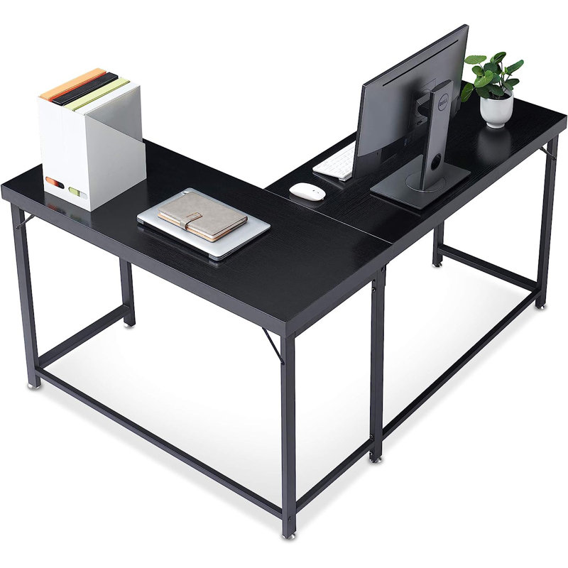 Bernard L-Shape Writing Corner Desk, Computer Desk, Black