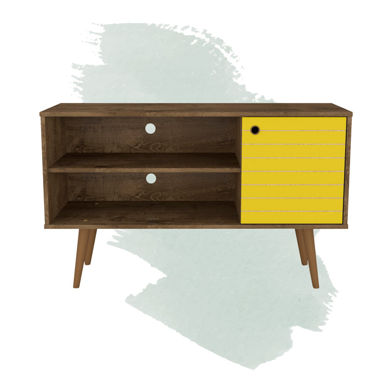 Darryl TV Stand for TVs up to 43", Rustic Brown/Yellow