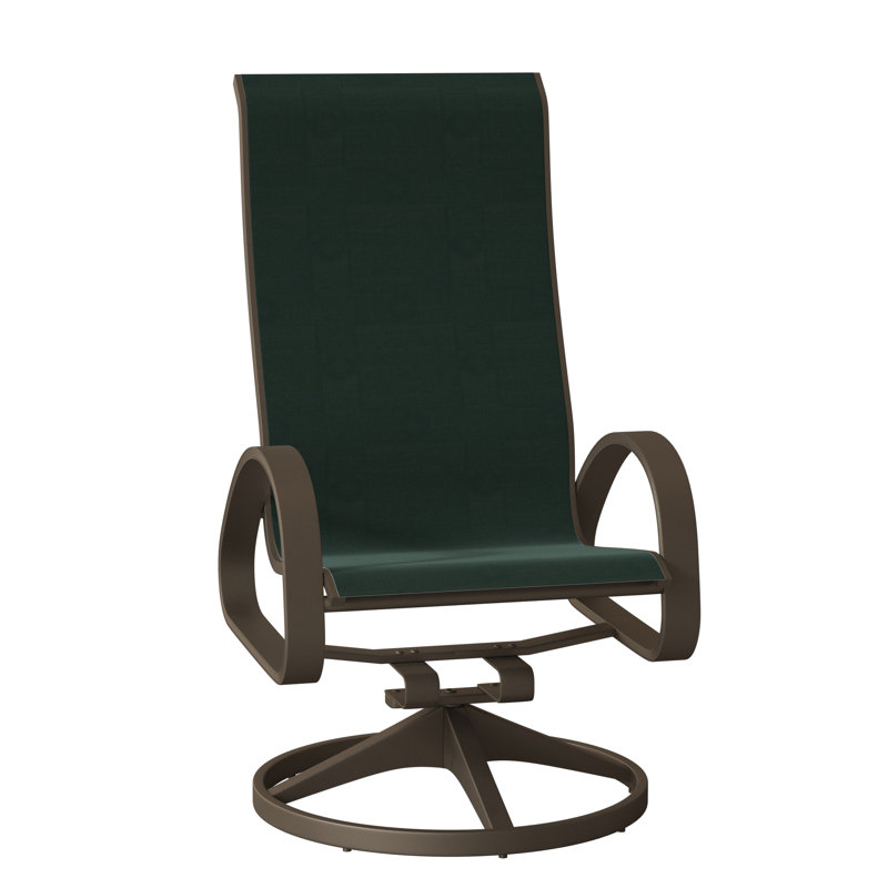 Fauteuil de patio pivotant Hiraku, Bois de plage texturé, Vert forêt 22D Sunbrella® vert