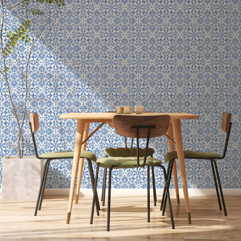 16.5' L x 20.5" W Peel and Stick Wallpaper Roll, Lisbon Blue