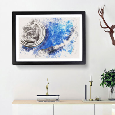 Blue Vinyl Record - Picture Frame Graphic Art Print