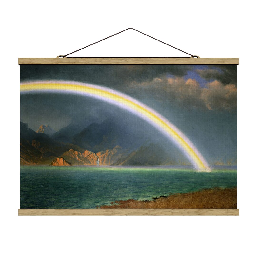 Stoffbild Mit Posterleisten - Albert Bierstadt - Regenbogen Über Jenny Lake - Querformat 2:3